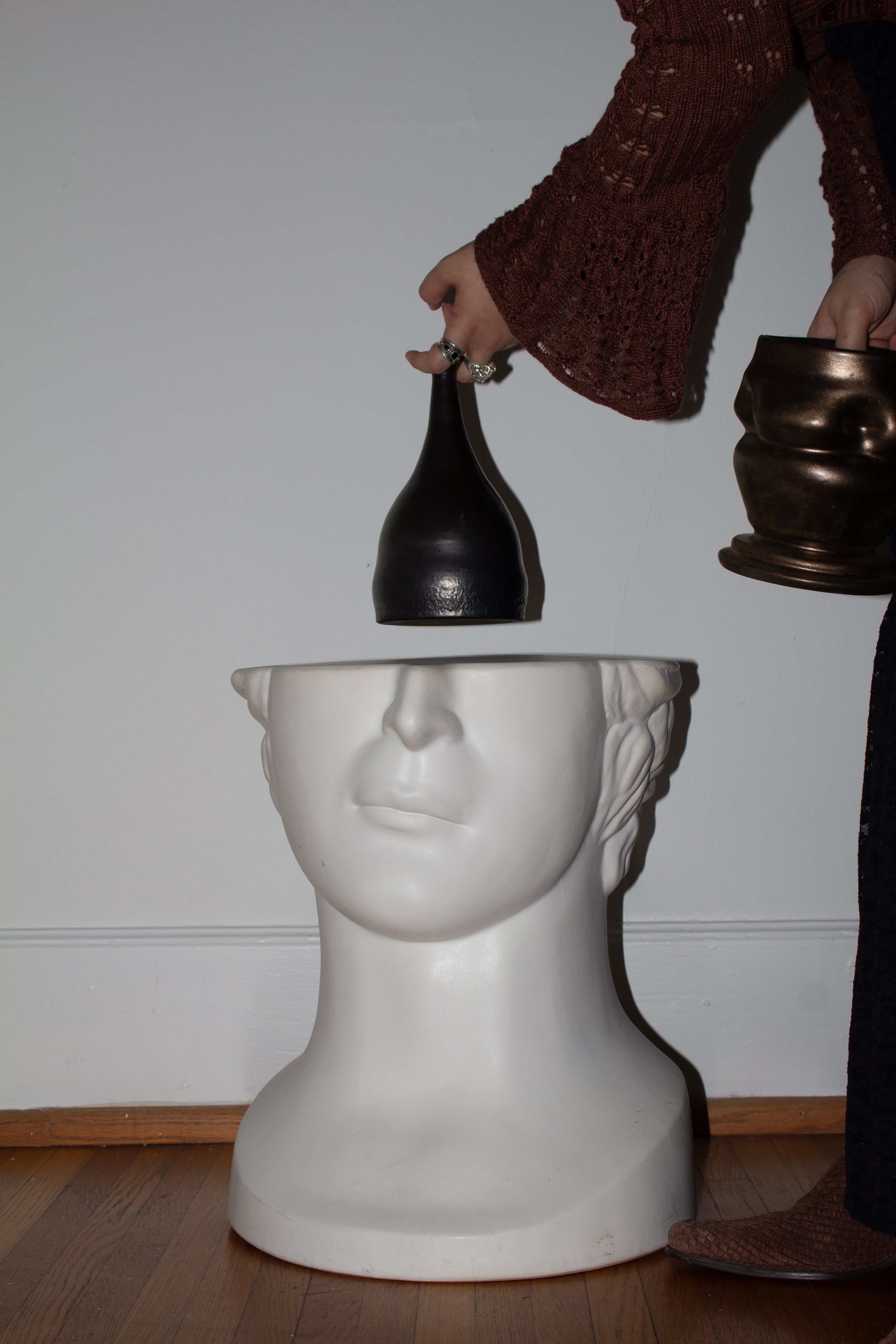 Long Neck Metallic Vase