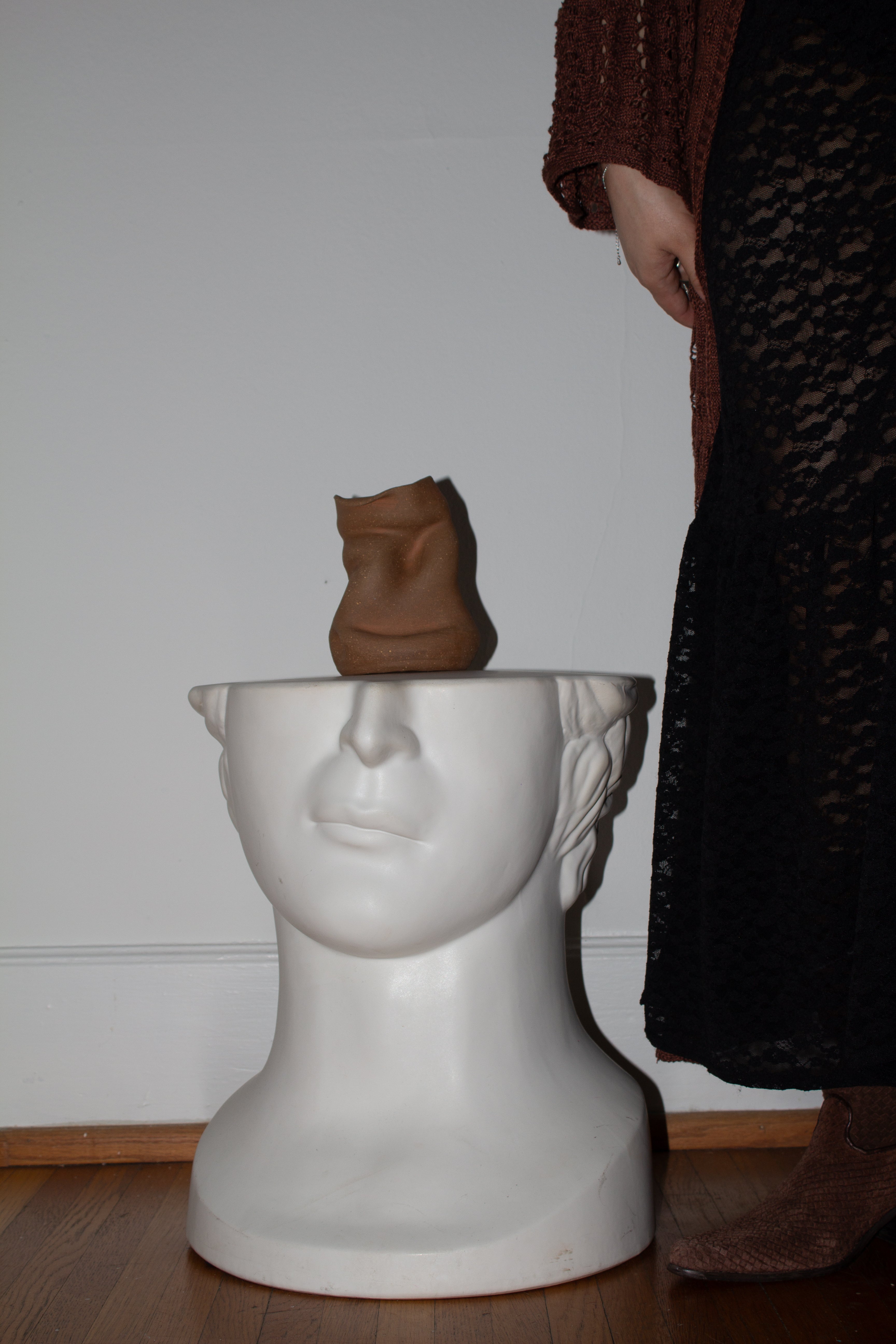 Bare Slouchy Terracotta Vase
